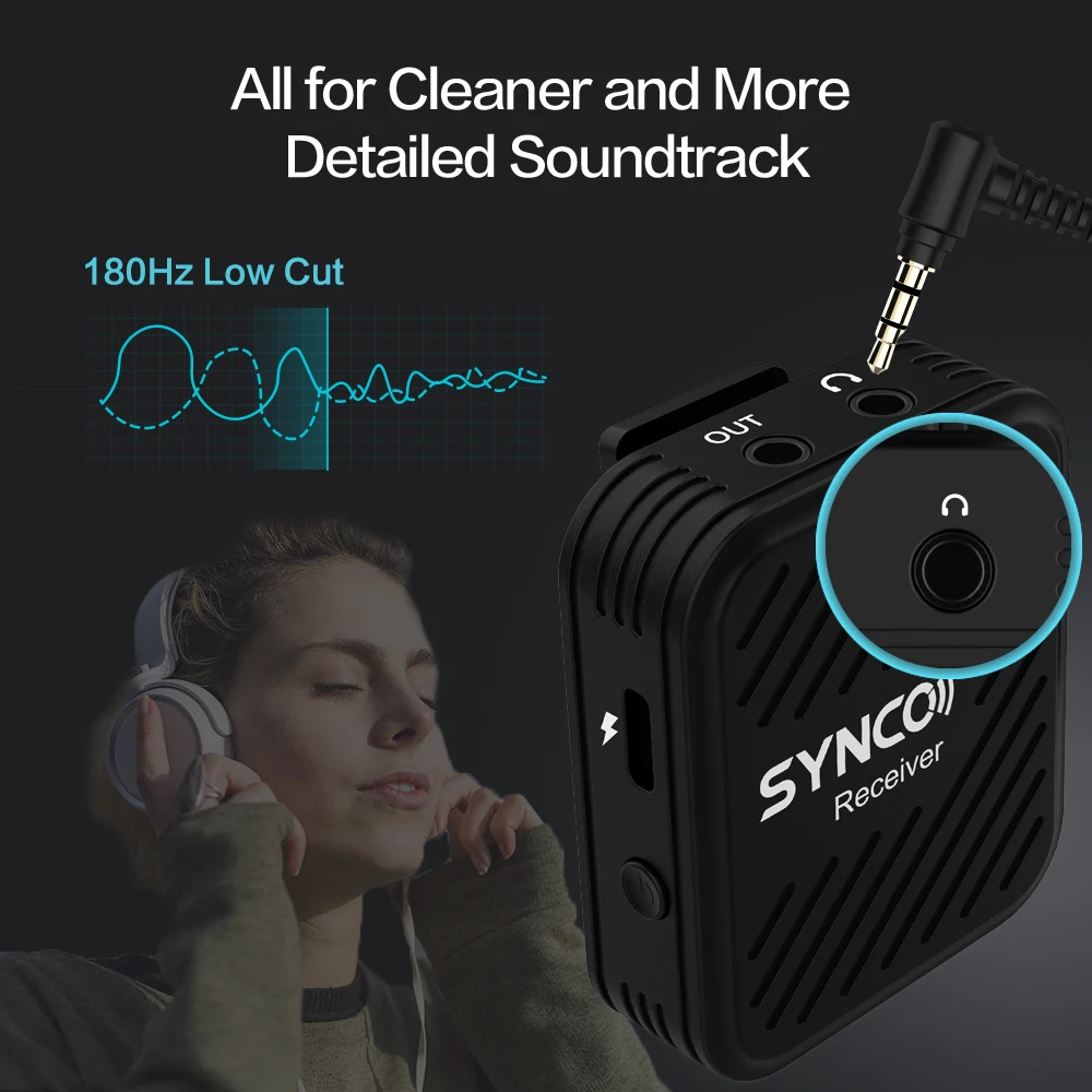 

SYNCO G1(A1) 2.4G Wireless Microphone System with Transmitter Receiver Lavalier Microphone 70M Transmission Range 3.5mm Plug