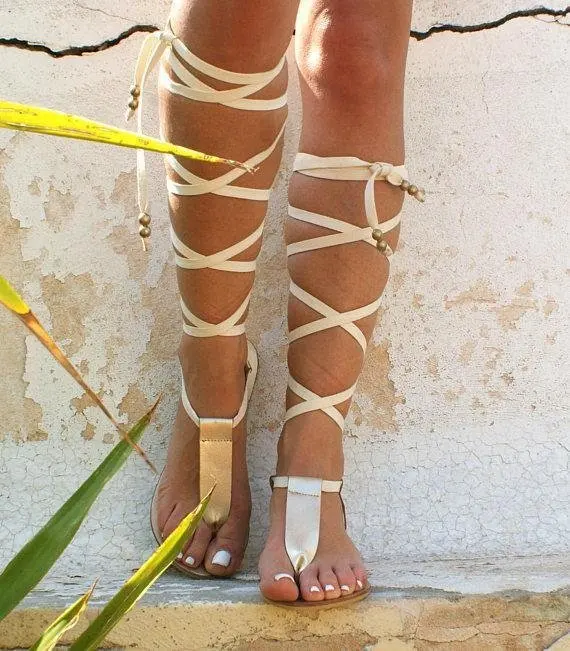 

2021 Sandals Strappy Heels Cross Cross-Shoes Large Size Suit Female Beige New Beach Ankle Big Girls Comfort Bohemian Summer Low