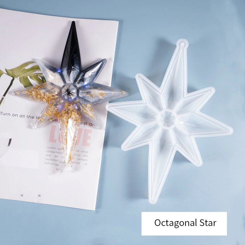 

Multifunctional Personality Fashion DIY Mold Octagonal Listing Pendant Star Silicone Mold 2020 New Best Gift