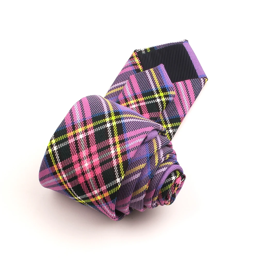 Хлопковые клетчатые галстуки для мужчин и женщин повседневный Фиолетовый