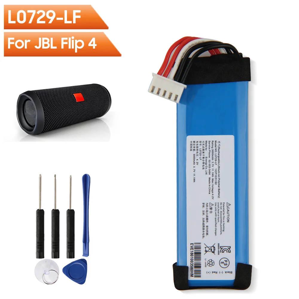 

Original Replacement Battery L0729-LF For JBL Flip 4 Flip4 GSP872693 01 Bluetooth Audio Outdoor Speaker Battery 3000mAh