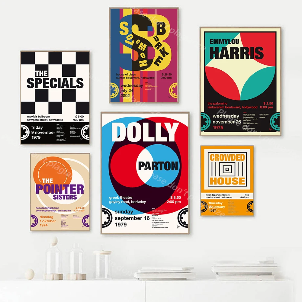 

Complex Irregular Shape Colorful Modern Poster Wall Art Print Dolly Concert Cover Canvas Painting Living Room Home Decor Picture