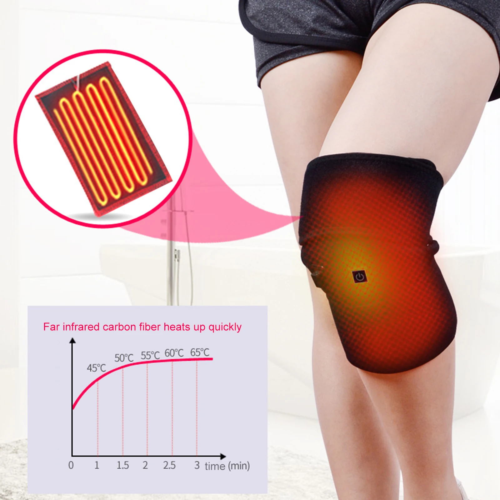 

Running Sports Electric Heating Knee Massager 4200mAh Power Bank Far Infrared Joint Brace Support Legs Massage Elbow Knee