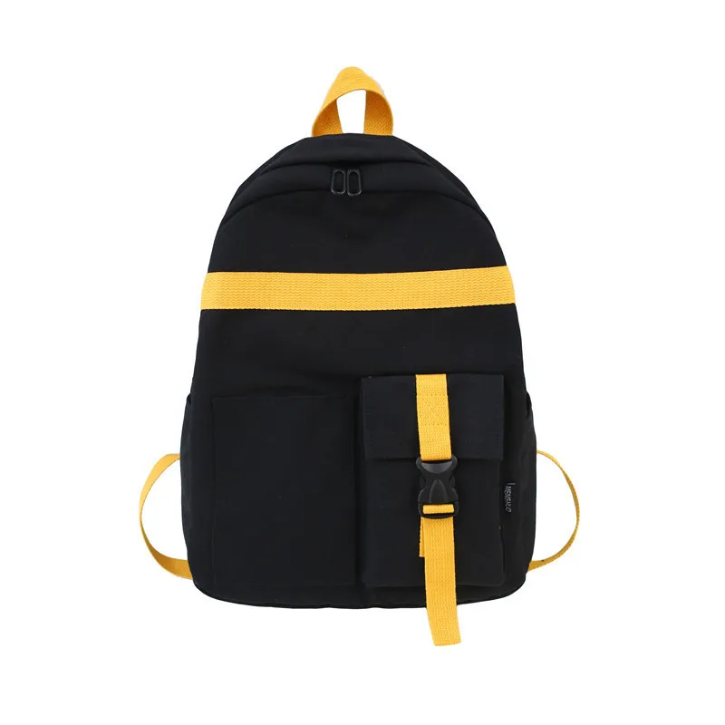 

2020 Solid Canvas Backpack For Teenagers Women Casual Large Capacity School Bag Simple College Wind Travel Backpack Mochila