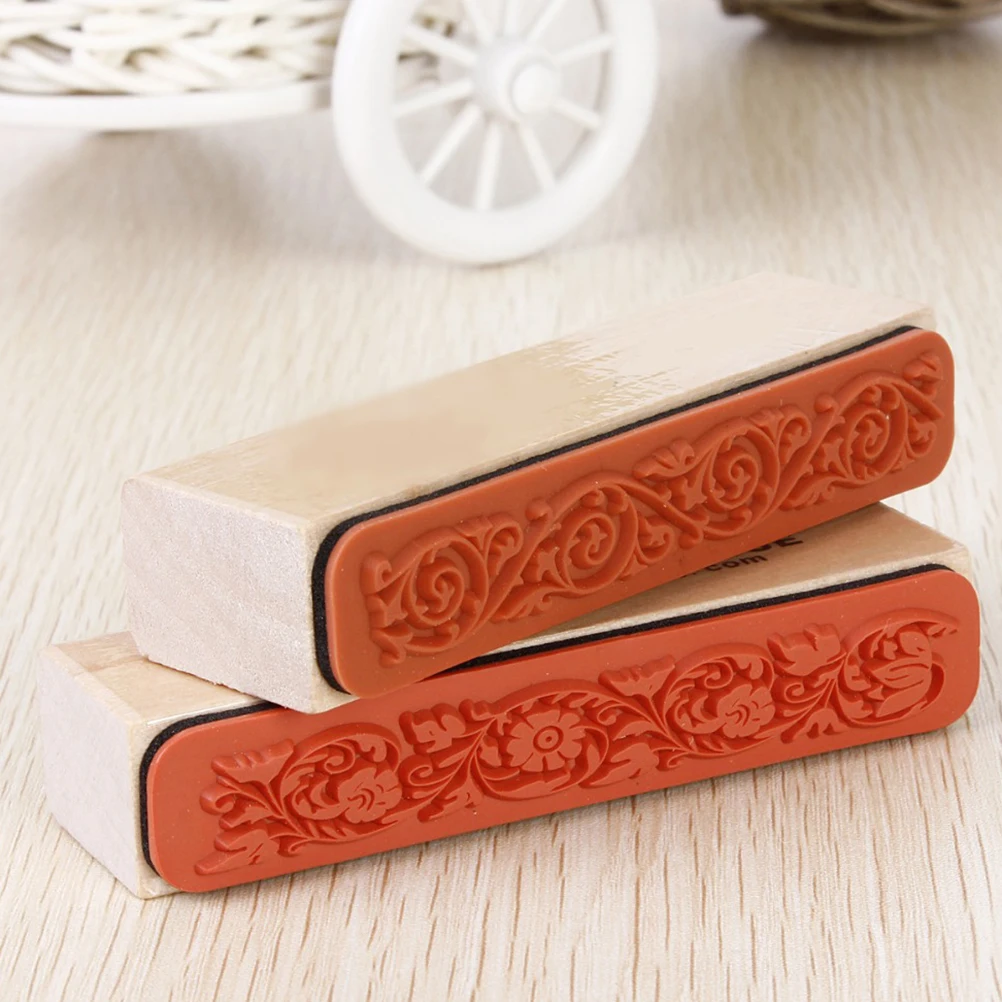 

Floral Seal Scrapbook Handwrite Wedding Craft Beautiful Design The Best Price Wooden Rubber Flower Lace Stamp For Decoration