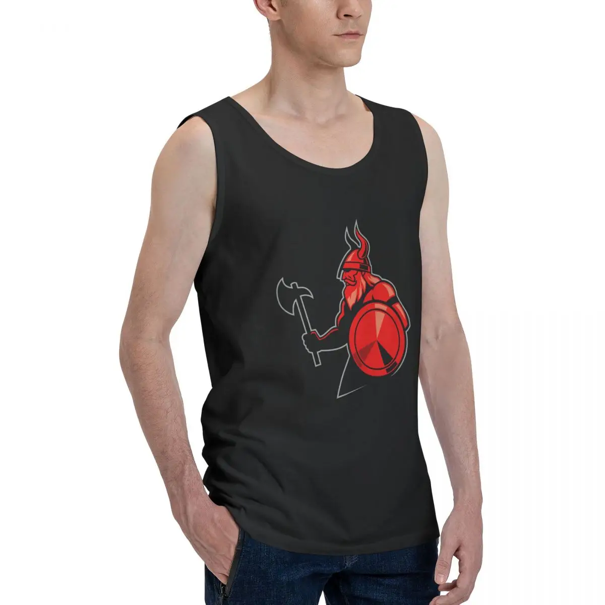 

Viking Warrior With An Axe Viking(1) Men's Tank Top Shirt Vikings Vest Men set Funny Novelty Hot Sale Sleeveless Garment