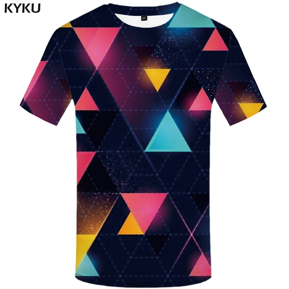 

Мужская футболка KYKU, с геометрическим рисунком, с принтом в виде Галактики, с коротким рукавом