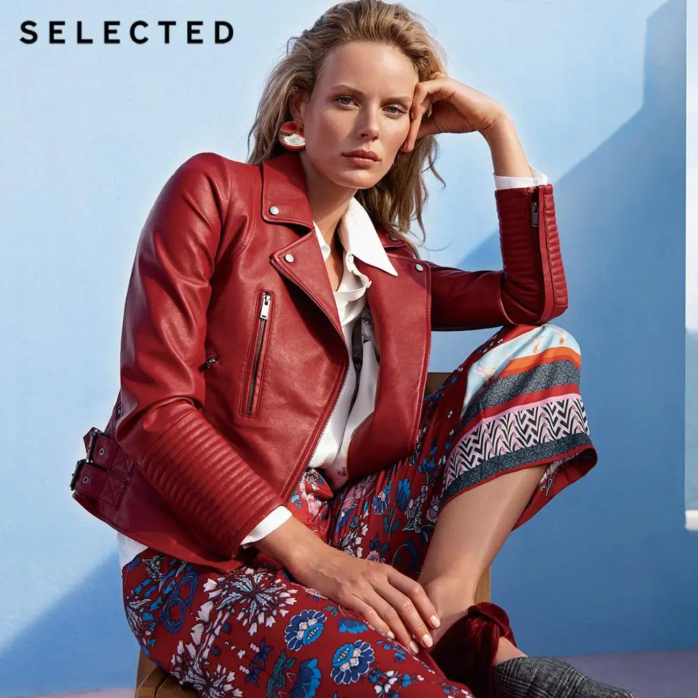 Женская мотоциклетная куртка на молнии S | 4191P3503|Кожаные куртки|