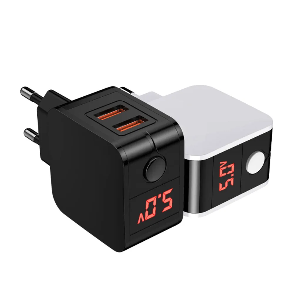 2.4A USB адаптер быстрой зарядки с интеллектуальным напряжением тока цифровой дисплей флэш-зарядная головка Duble usb зарядная головка США ЕС вилка