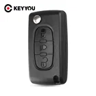 Брелок для ключей KEYYOU 20X с 3 кнопками, чехол с дистанционным управлением для Citroen C4 Picasso C5 C6, символ светильник с знаком CE0536