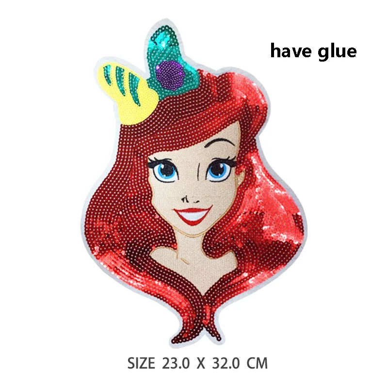 Dingdian новинка мультяшная Русалочка заплатка с принцессой для девочек блестками