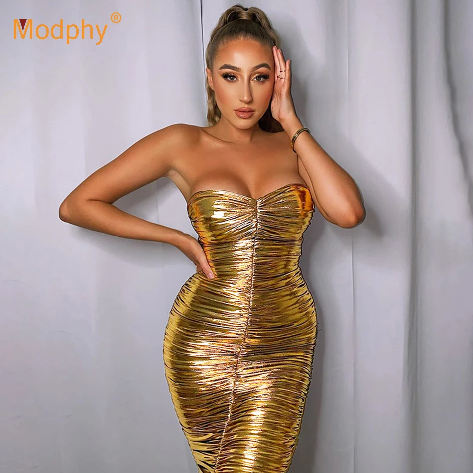 Золотое Платье из искусственной кожи 2020 зимнее Новое модное сексуальное женское