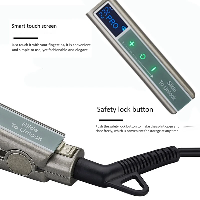 

LCD Hair Straightener Flat Iron Dual-Use Press Screen Thermostat Electric Splint Ceramic Straightening Splint