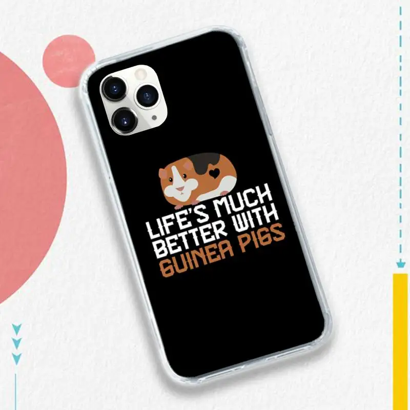 

Cute cartoon animal letter Guinea Pig Phone Case for iPhone 11 12 mini pro XS MAX 8 7 6 6S Plus X 5S SE 2020 XR