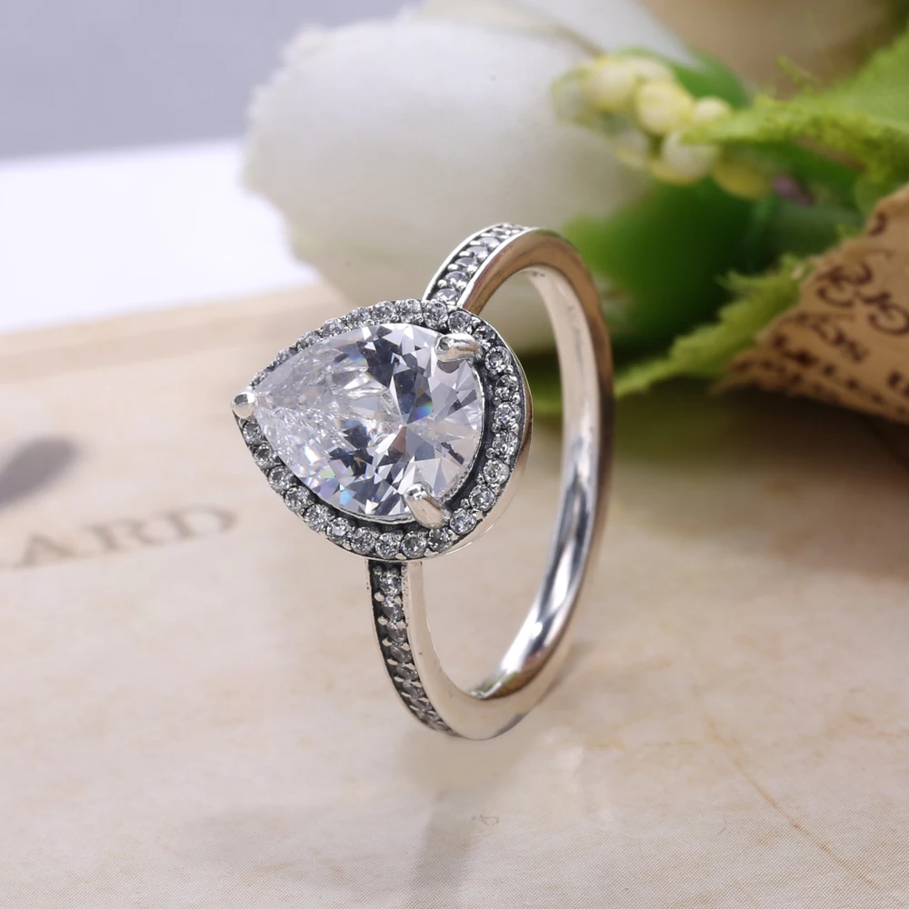 Женское серебряное кольцо Moonmory S925 пробы с фианитами совместимо европейскими