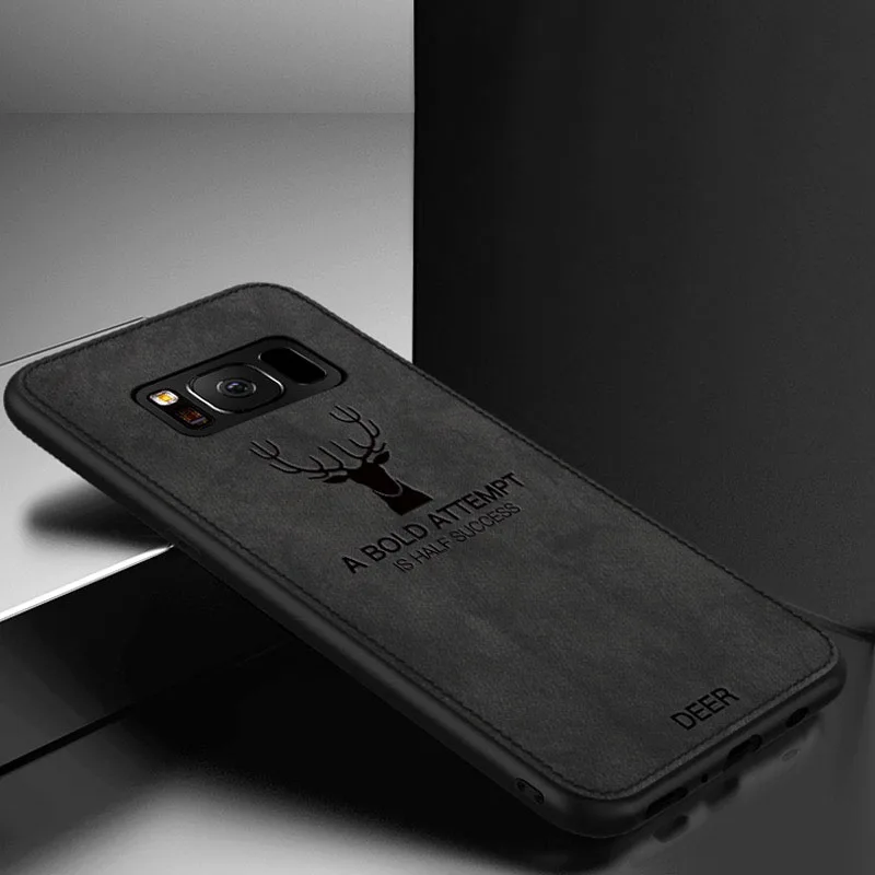 Тканевый чехол с текстурой для Samsung Galaxy S10 S9 S8 Plus Note 9 S9plus рисунком оленя мягкая