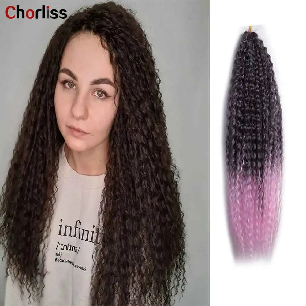 

20 28Inch Synthetic Crochet Hair Brazilian Braids Afro Kinky Curly Twist Ombre Braiding Hair Extensions Marly Hair For Women
