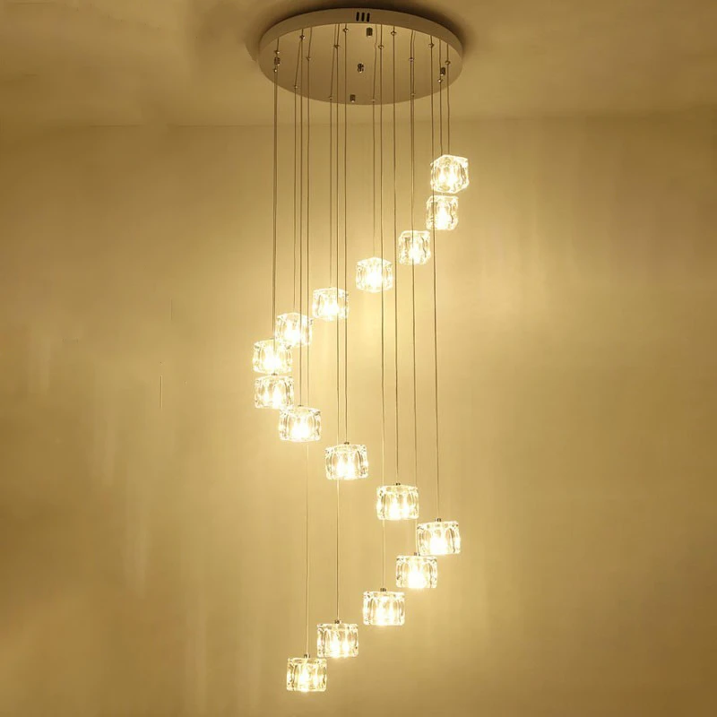 Современный элегантный спиральный подвесной светодиодный светильник со льдом