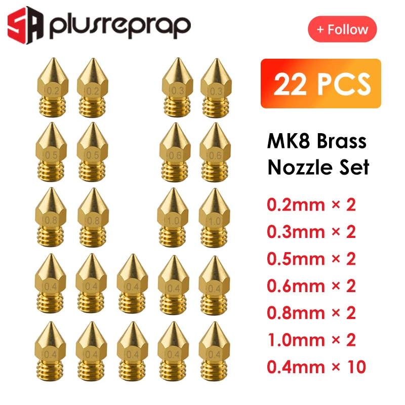 22 шт. MK8 V6 сопла головки принтера экструдер for1.75mm A8 Creality CR 10 Эндер 3 5 дополнительно