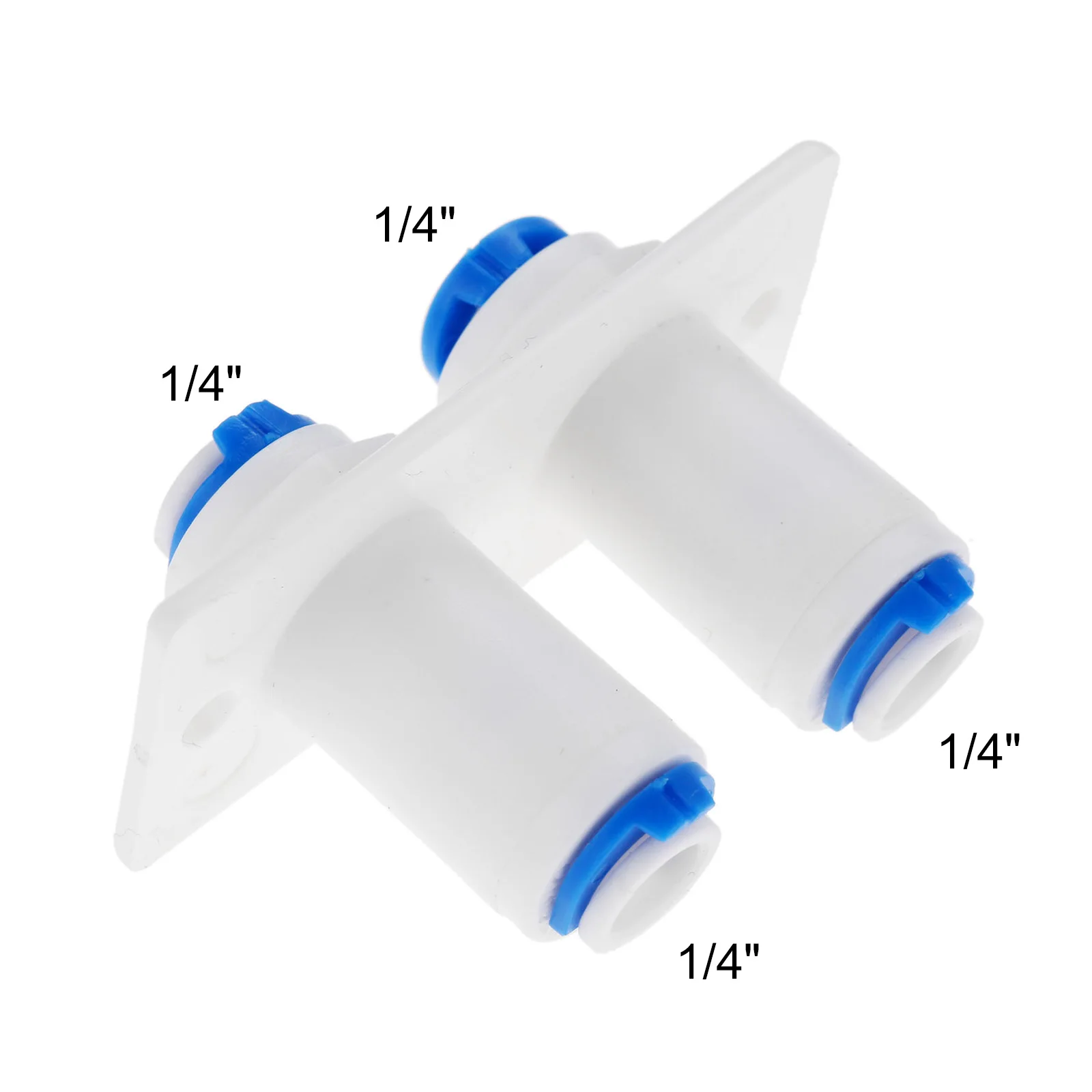 DRELD Double Bulkhead Straight 1/4&quot OD Quick Fitting Connector Reverse Osmosis Aquarium System RO Water Plastic Pipe Coupling |