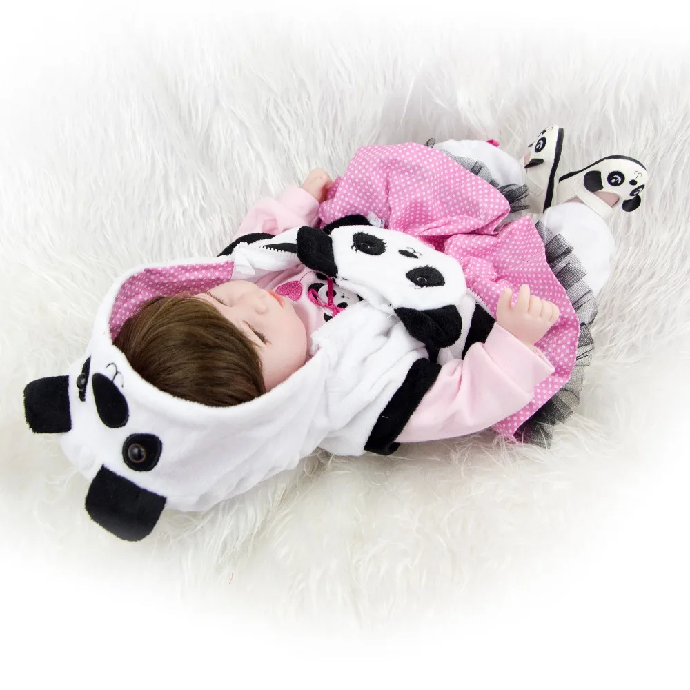 Кукла Bebe reborn одежда в виде панды силиконовая кукла baby girl куклы 20 дюймов 52 см