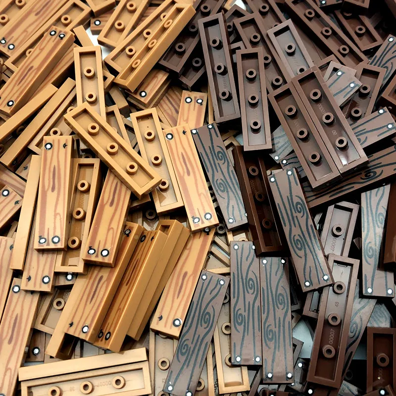 

City Floor Printed Tiles Building Blocks Parts MOC Wooden Bricks House Accessories Compatible Children DIY Toys Bloques 1*4 Dots