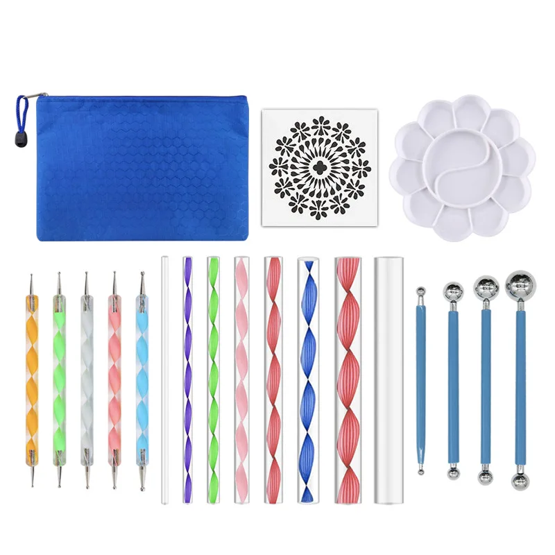 

Набор инструментов для глиняных кастрюль, 19 предметов, акриловый стержень, шариковая ручка, пластиковая палитра цветов, шаблон, студенчески...