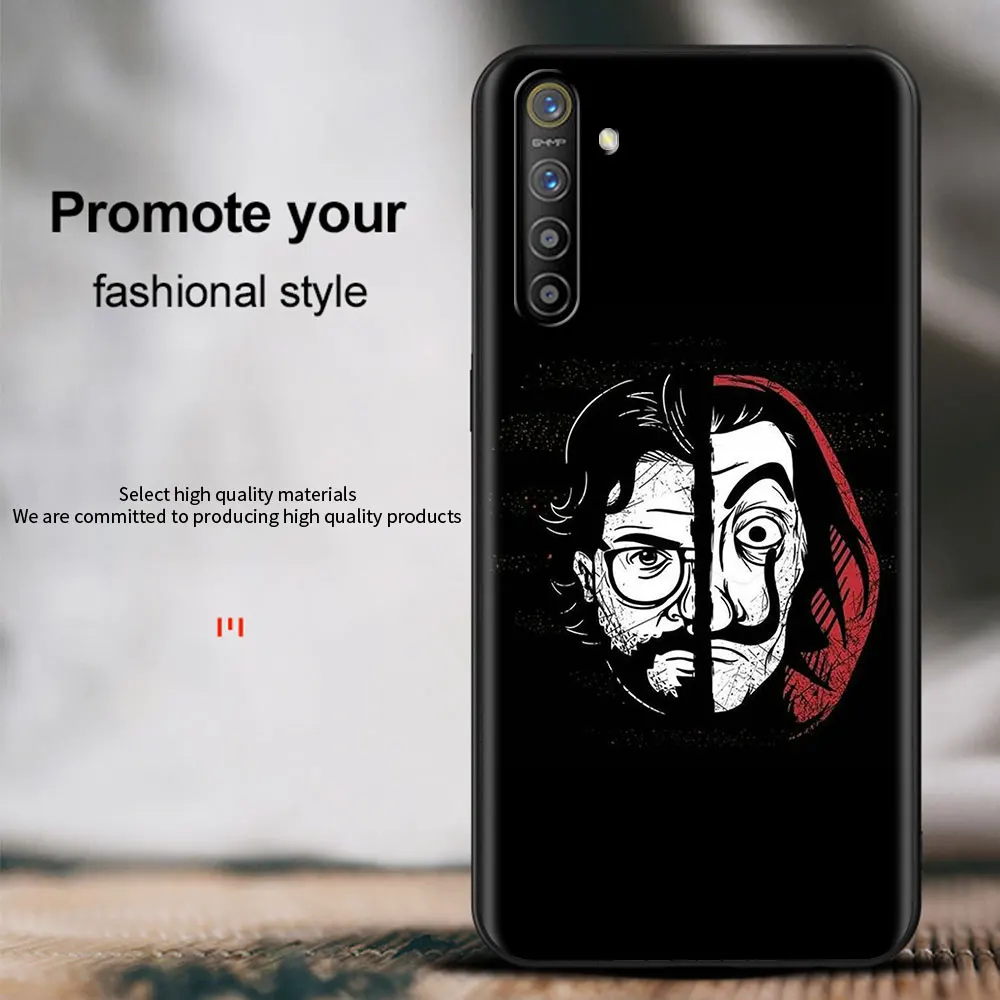 la casa de papel shockproof case for realme c3 8 pro bag fundas silicone soft black cover for realme 6 7 pro c21 shell coque tpu free global shipping