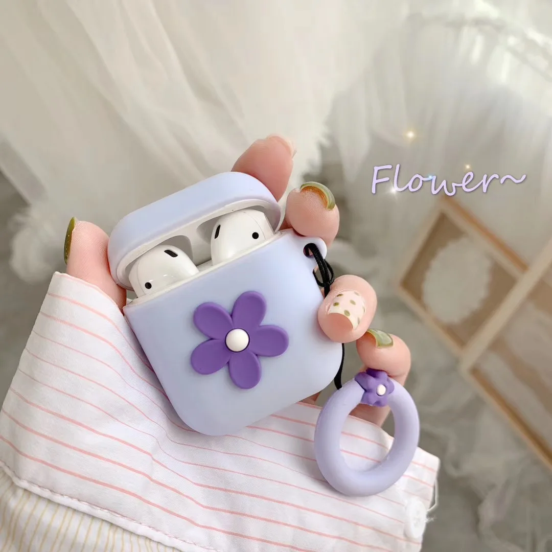 

Small Flower AirPods Protective Case, Suitable for 1/2/3 Generation Earphones, Soft Silicone Female Model