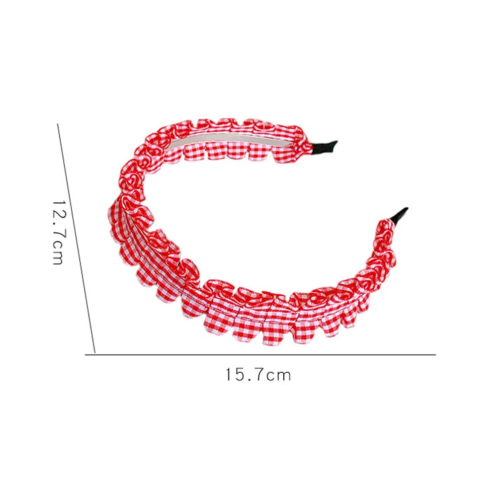 

Sweet Fashion Women Hair Band Lattice Pattern Ruffle Wrinkle Hair Hoop Female Headwear Hair Accessories Styling