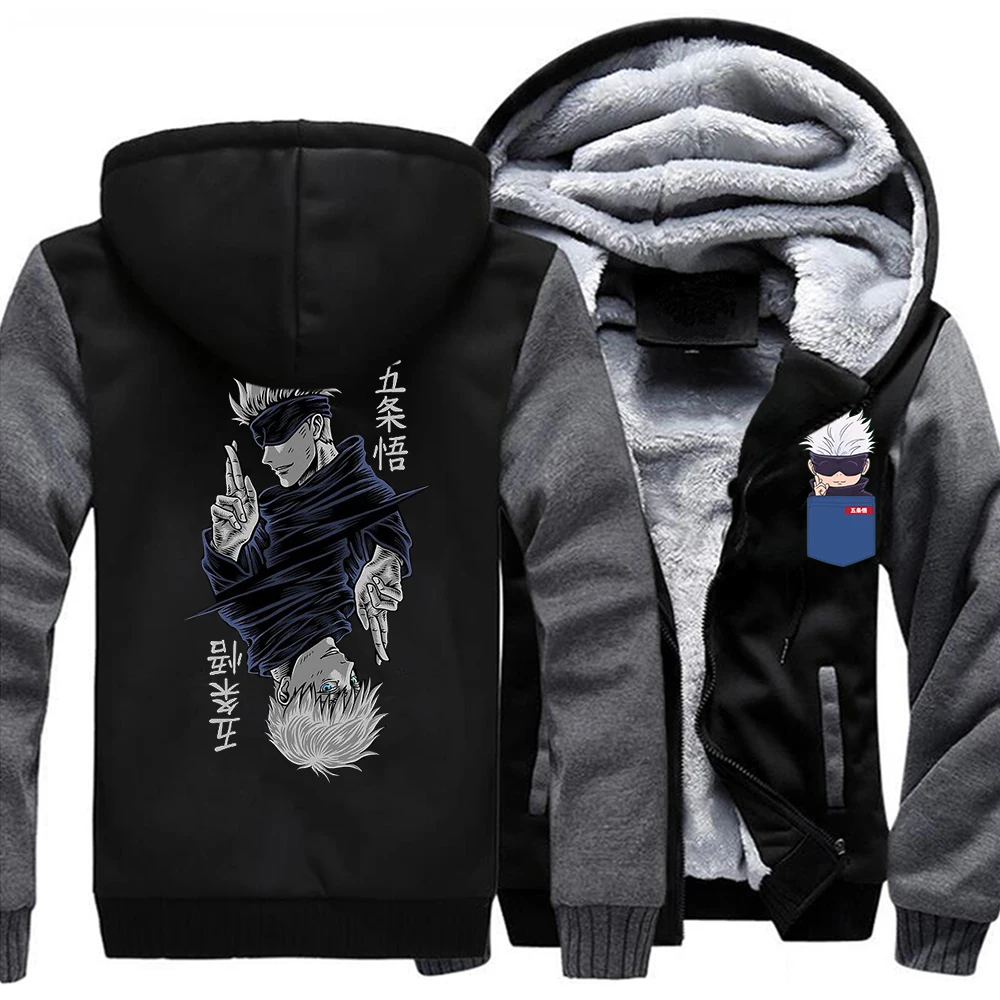 

Jujutsu Kaisen Gojo Satoru Yuji Japan Anime Winter Men's Hoodies Sweatshirts Casual Pullovers Warm Pullovers Men Hooded Top