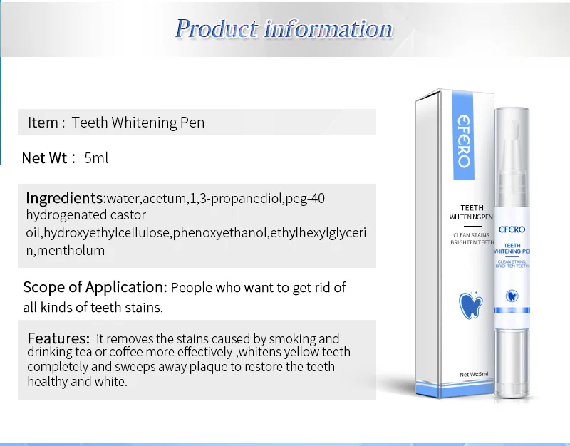 

1 Pcs Teeth Whitening Pen White Tooth Cleaning Bleaching Teeth Oral Essence Dentistry Cleaning Tooth Removes Plaque Stains Serum