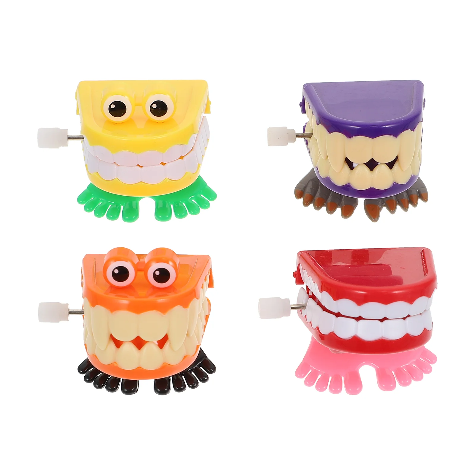 

4pcs Animal Model Clockwork Cognitive Jumping Teeth Toys (Random Color)