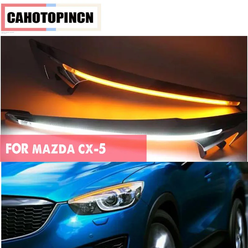 Для Mazda CX-5 CX5 2012 - 2014 2015 2016 автомобильный светильник для бровей желтое реле сигнала
