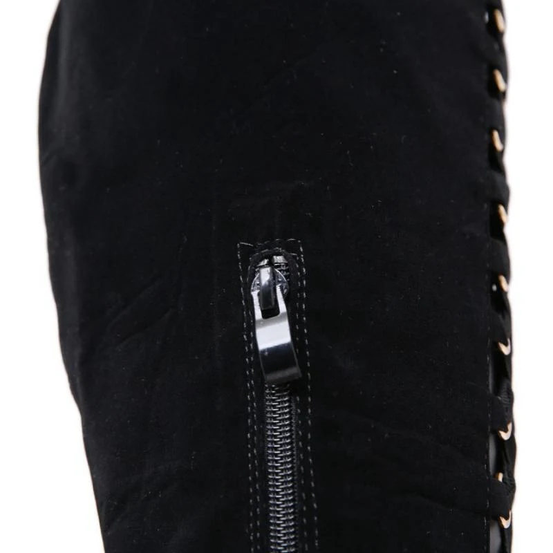 

Coolcept Women Thigh High Boots Sexy Cross Strap Winter Autumn Shoes Women Pointed Toe High Heels Over Knee Boots Size 35-40