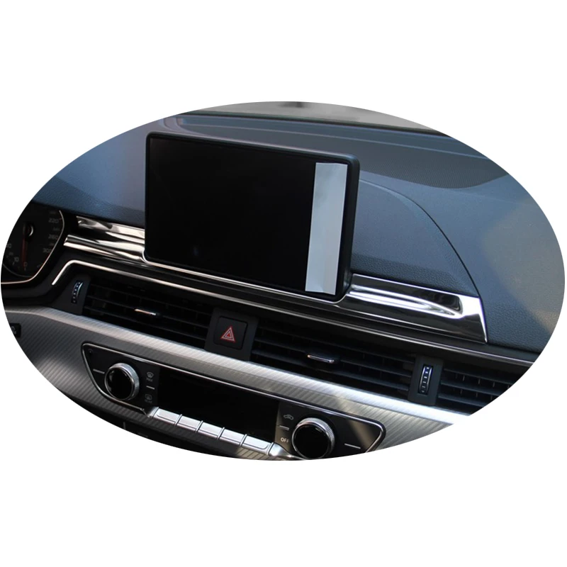 Car Styling Auto Accessories For Audi A4 B9 Center Console Navigation Panel Decorative Cover Trim Stainless Steel Sticker 2017 | Автомобили
