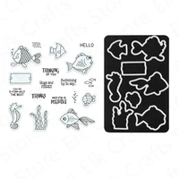 marine life fish clear stamps and metal cutting dies sets for diy decoration making greeting card scrapbooking album new arrival