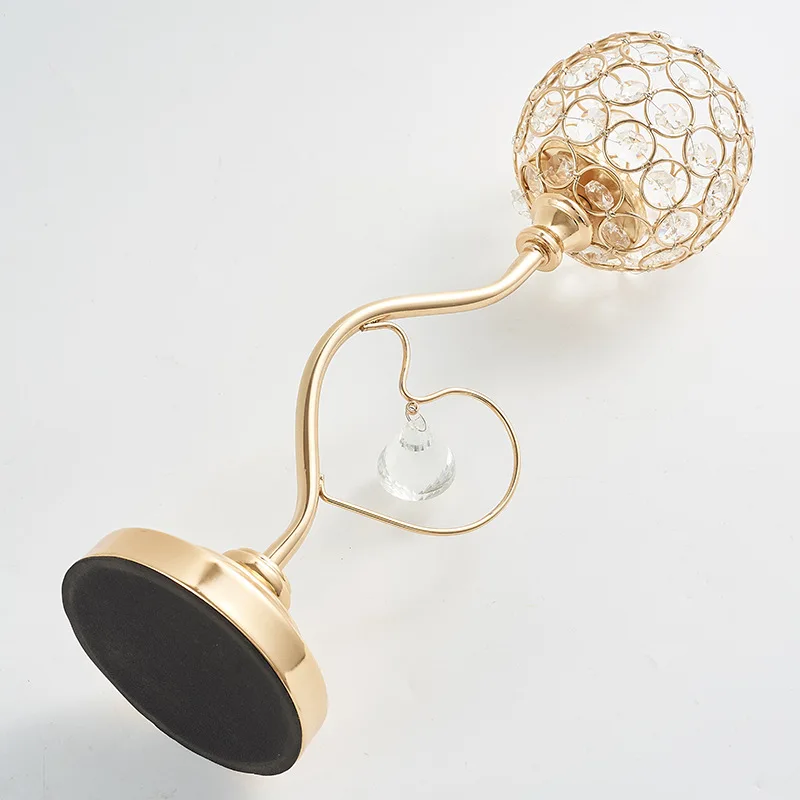 Подсвечник в форме сердца с золотыми кристаллами | Дом и сад