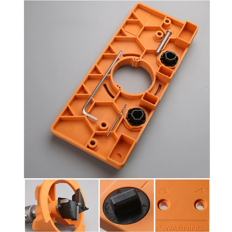 

1set Concealed 35MM Cup Style Hinge Jig Boring Hole Drill Wood Cutter Carpenter Guide Woodworking DIY Tool Yellow/Blue
