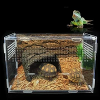 reptile transparent case 23x17x15cm pet breeding supplies flat terrarium living habitat for insect feeding box acrylic durable