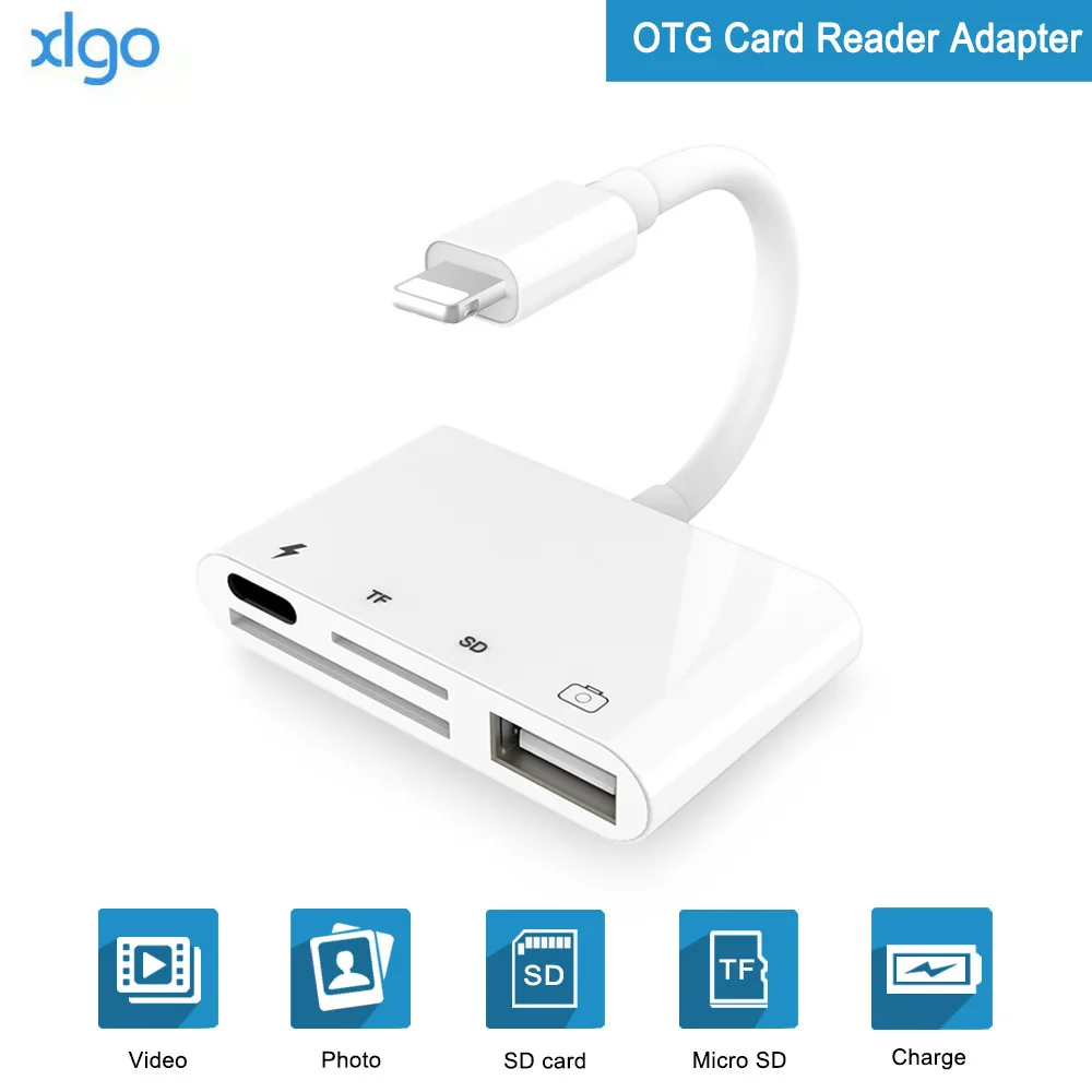 4 в 1 SD TF карта камера соединительные комплекты для Lightning к USB камера ридер адаптер OTG кабель для iphone X 8 8pls 7 для ipad Air