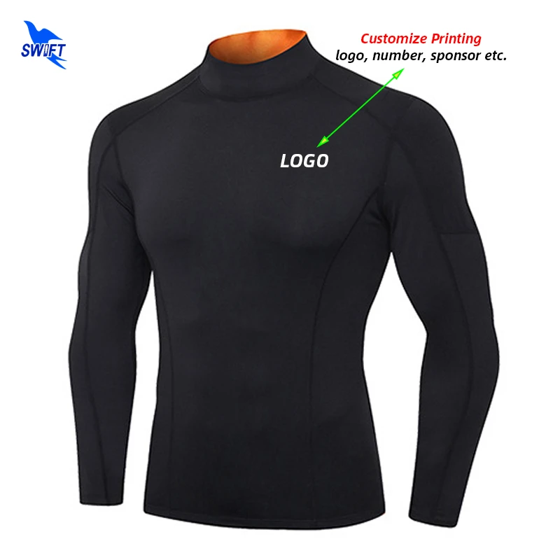 Подгоняемый логотип быстросохнущая Мужская футболка для бега с длинным рукавом