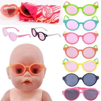 color glasses frame doll accessories doll eye decoration for 18inch american doll43cm reborn babyour generationcolourful gift