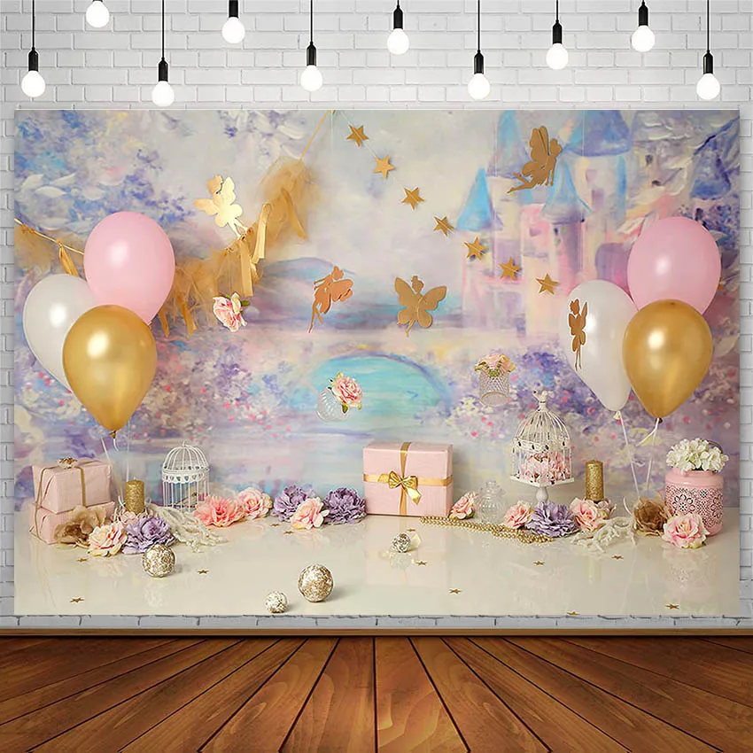 

Avezano Baby Shower фон для съемки на день рождения весна воздушный шар в виде цветка сказочного замка фотографии Фоны студийной фотосъемки и декор