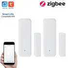 Умный дверной и оконный датчик Tuya Wi-Fi Zigbee, дистанционное управление с помощью приложения Tuya Smart Life, необходимо использовать со шлюзом для безопасности дома