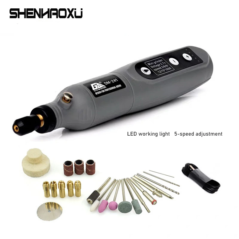 aliexpress.com - Mini Electric Grinder Set Cordless Drill Rotary Tool Wood Carving Pen For Milling Engraving 3.6V USB Charger LED Working Light