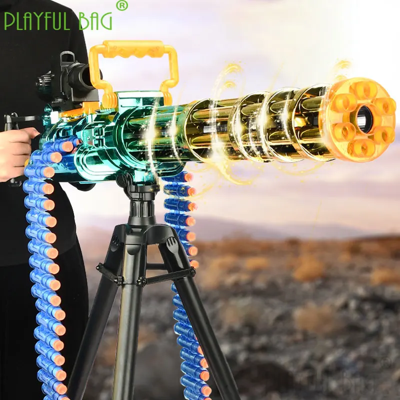 Outdoor sports gold Gatling soft bullet gun electric continuous fire children's toy boy chicken model gift nd13 | Игрушки и хобби