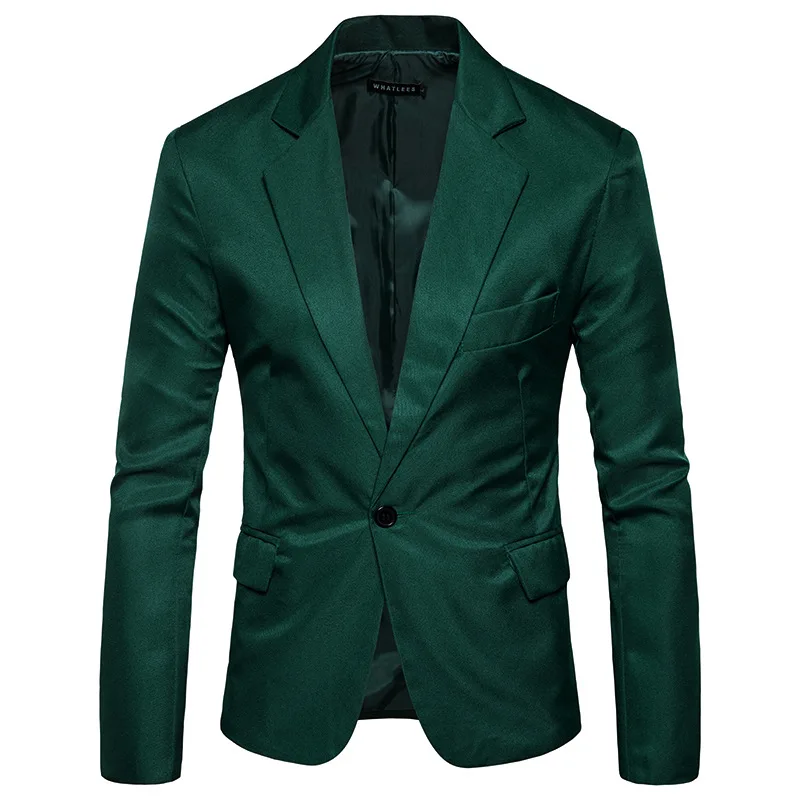 2020 весна/осень для мужчин Блейзер Slim Fit топ с длинными рукавами Однотонная