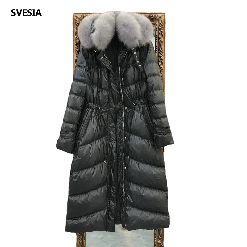 Пальто из натурального меха 2019 зимняя длинная куртка для женщин двойной