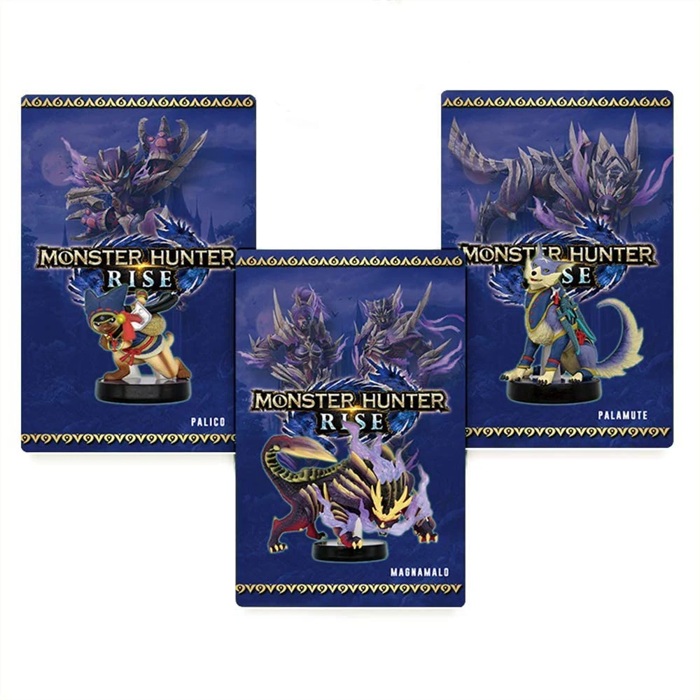 Карта NFC-метки Monster Hunter Rise 3 шт. Magnamalo Palico Palamute для игровых карт Amiibo Nintendo Switch/Switch Lite/Wii
